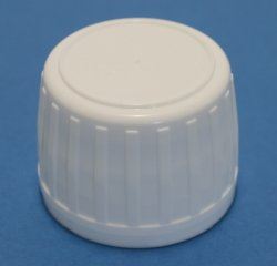 36mm White Ribbed Tamper Evident Cap with Rubber Stopper Insert